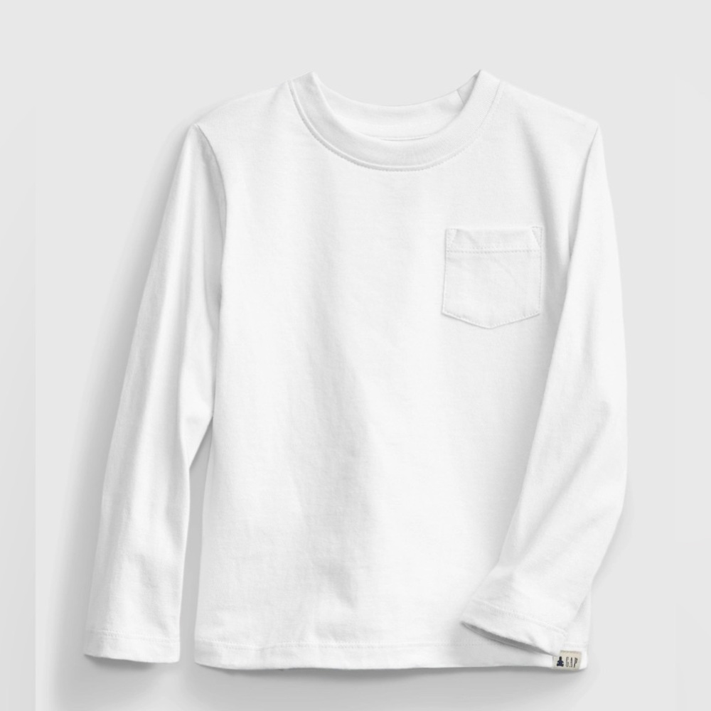 babyGap Toddler Long Sleeve Pocket Tee White